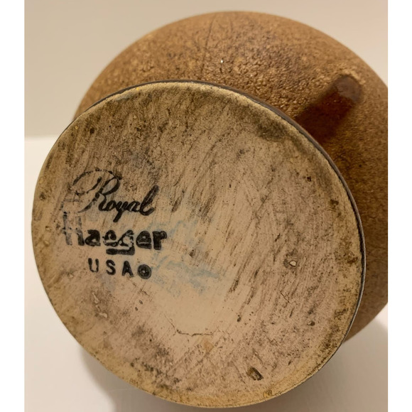 Vintage Mid Century Royal Haeger Brown Drip Glaze Pottery Vase - Picture 5 of 5